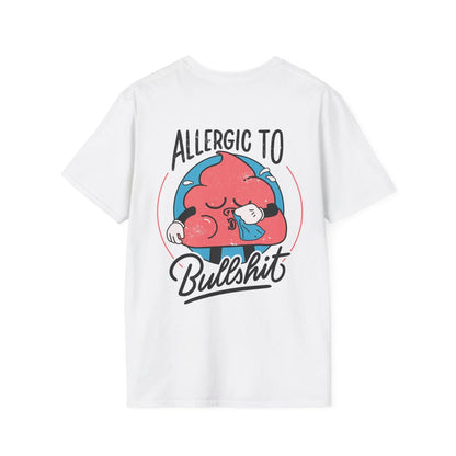 Allergic to Bullshit - Antisocial Retro - Unisex T-Shirt - Back Print - STREET STYLE