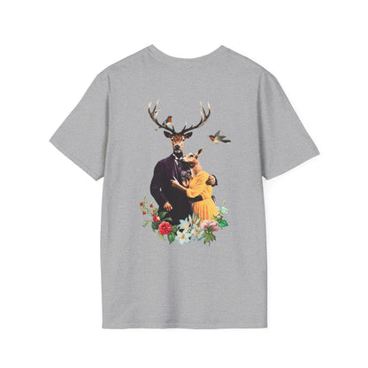 Deers - Animal Human - Unisex T-Shirt - Back Print - STREET STYLE