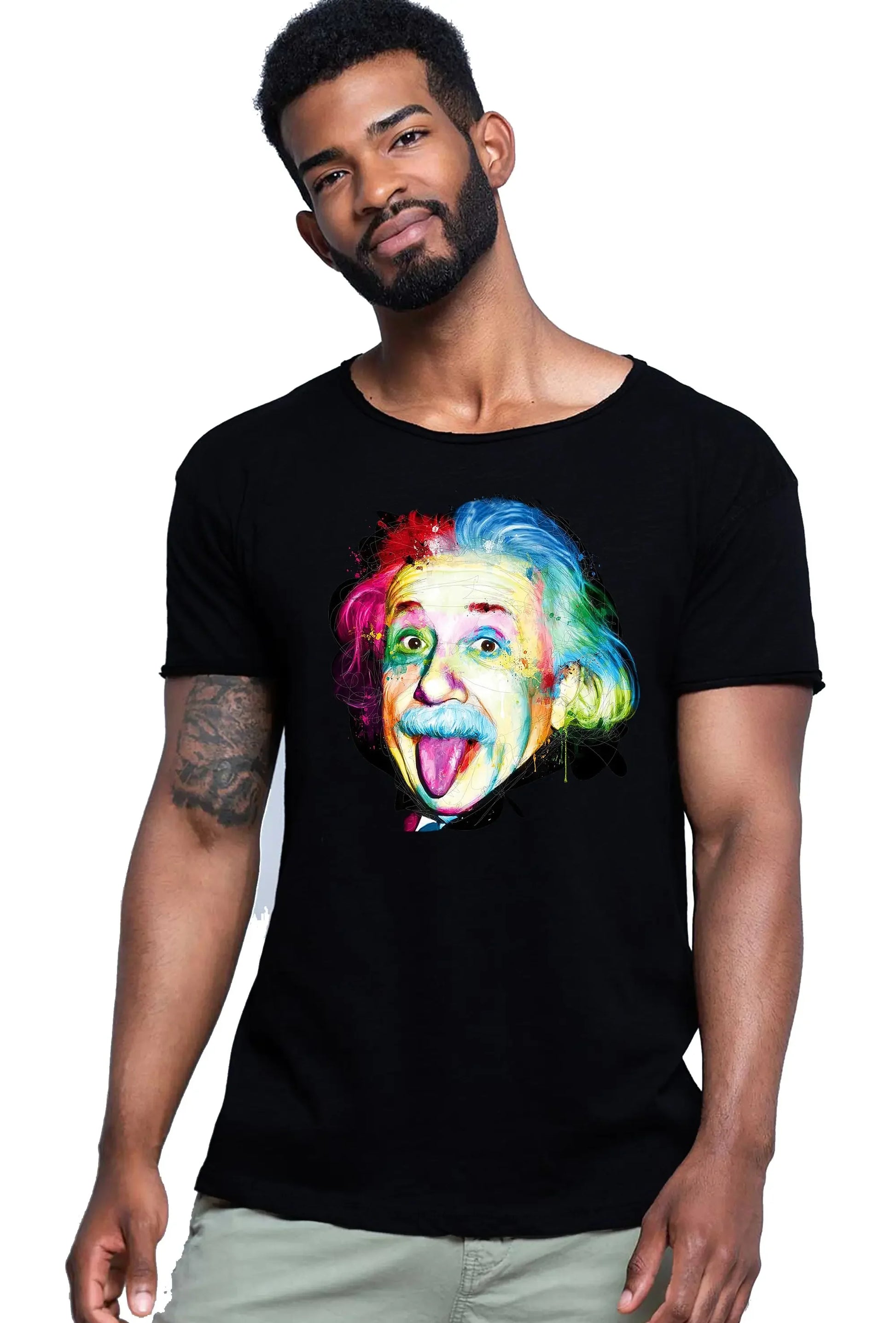 Albert Einstein The Legend Stilizzato Color Fisico 18-20-72 T-shirt Urban Slub Men Uomo 100% Cotone Fiammato JK - STREET STYLE