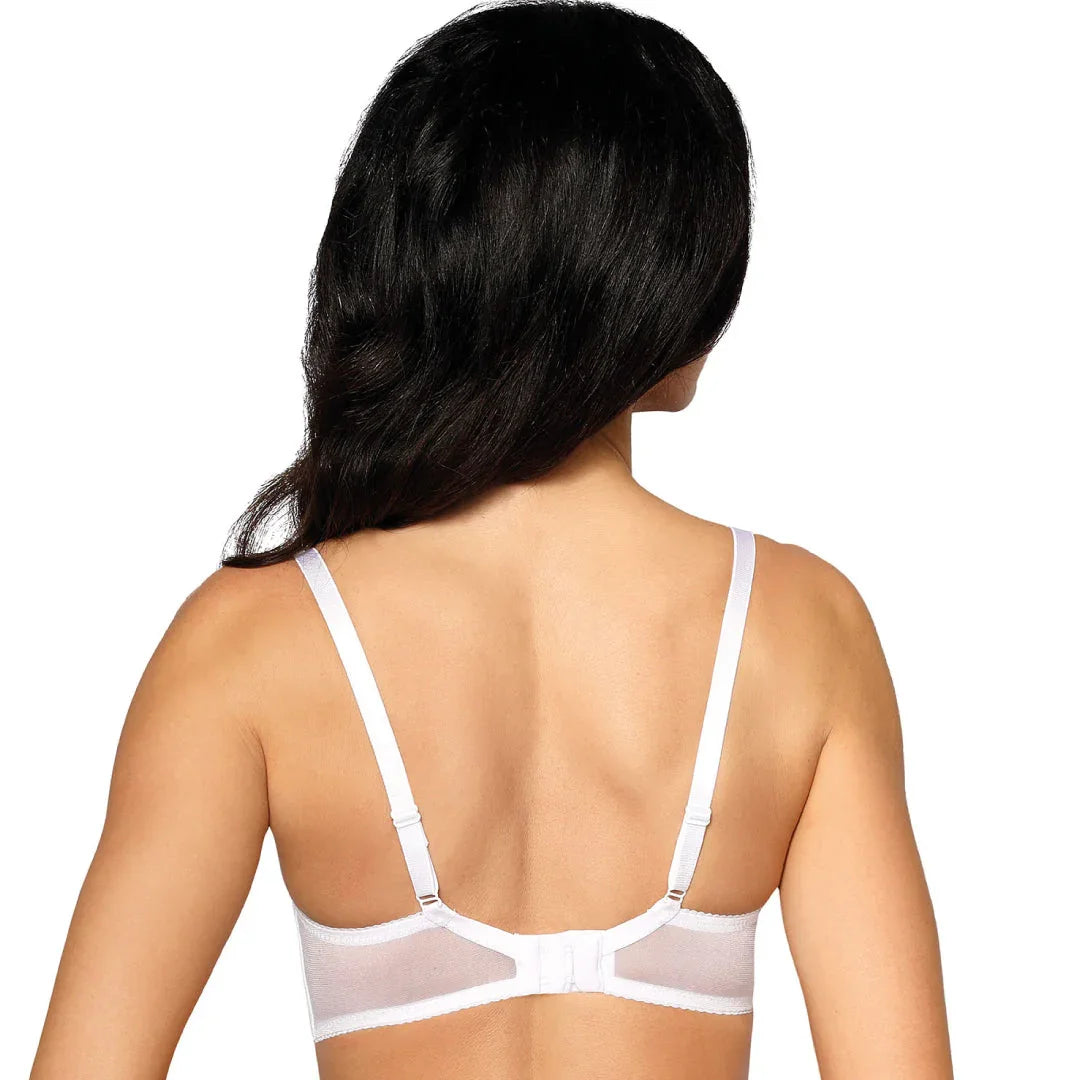 Bridal Sheer Lace Demi Cup Bra Roza Anuk White - STREET STYLE
