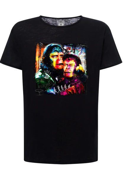 Apocalyps Pianeta delle Scimmie Color Stilizzato Film 18-20-33 T-shirt Urban Slub Men Uomo 100% Cotone Fiammato JK - STREET STYLE
