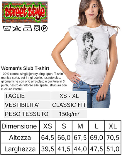 T-shirt Audrey Hepburn Stilizzata — STREET STYLE - STREET STYLE