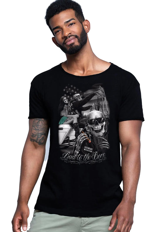 T-shirt Uomo Tattoo Skull - Cotone Fiammato 100% - STREET STYLE