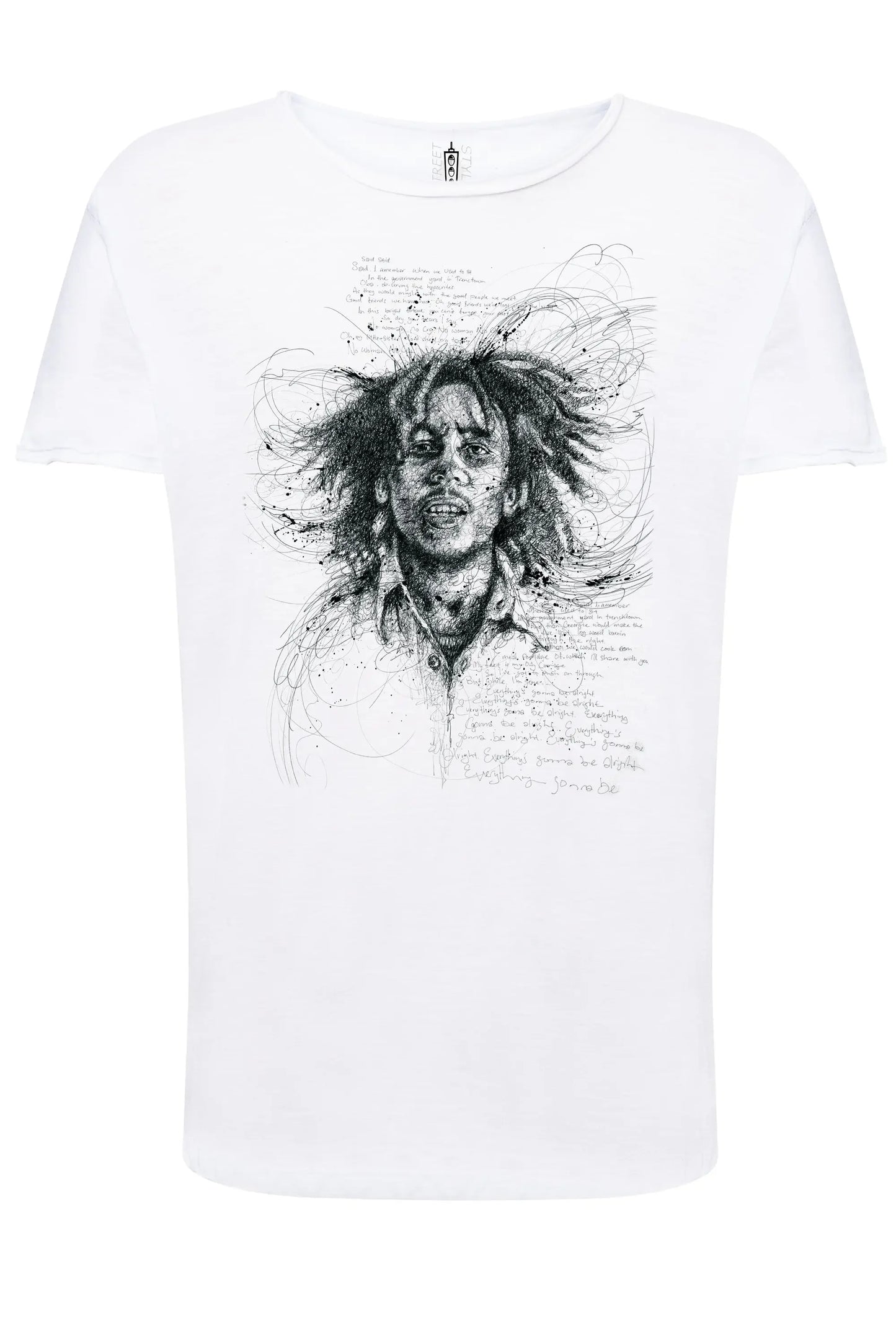 Bob Marley The Legend Stilizzato Soggetto Cantante 18-53 T-shirt Urban Slub Men Uomo 100% Cotone Fiammato JK - STREET STYLE