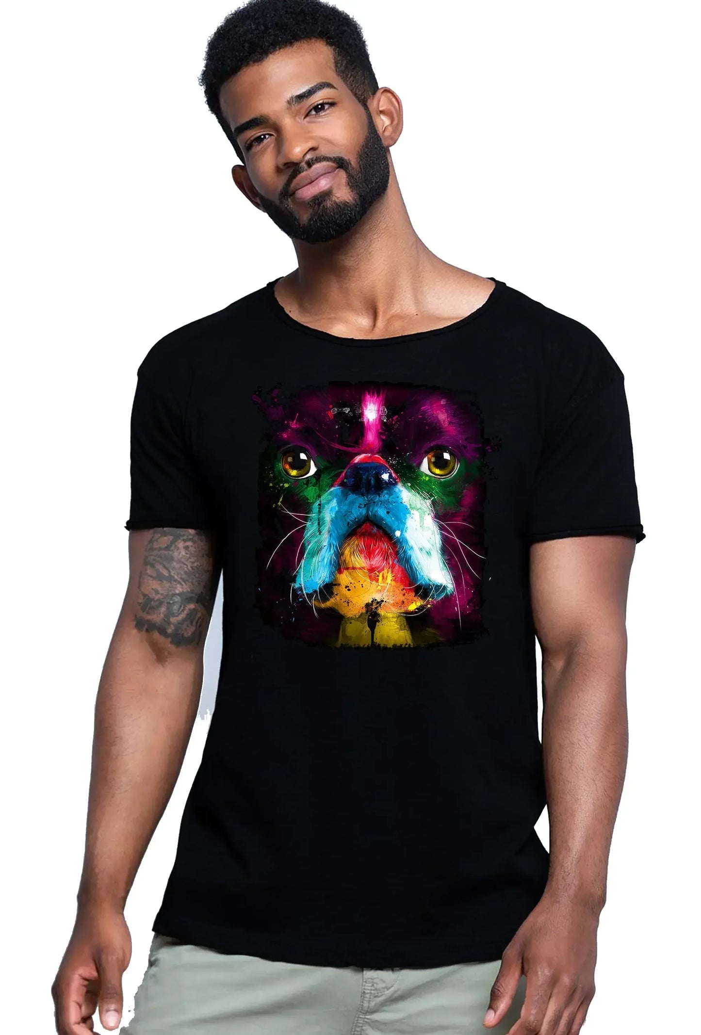 Bully Dog Color Stilizzato 18-20-31 T-shirt Urban Slub Men Uomo 100% Cotone Fiammato JK - STREET STYLE