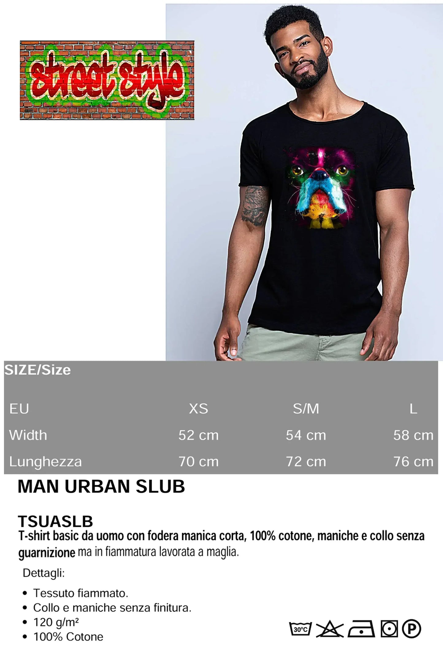 Bully Dog Color Stilizzato 18-20-31 T-shirt Urban Slub Men Uomo 100% Cotone Fiammato JK - STREET STYLE