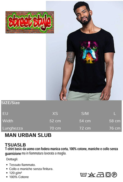 Bully Dog Color Stilizzato 18-20-31 T-shirt Urban Slub Men Uomo 100% Cotone Fiammato JK - STREET STYLE