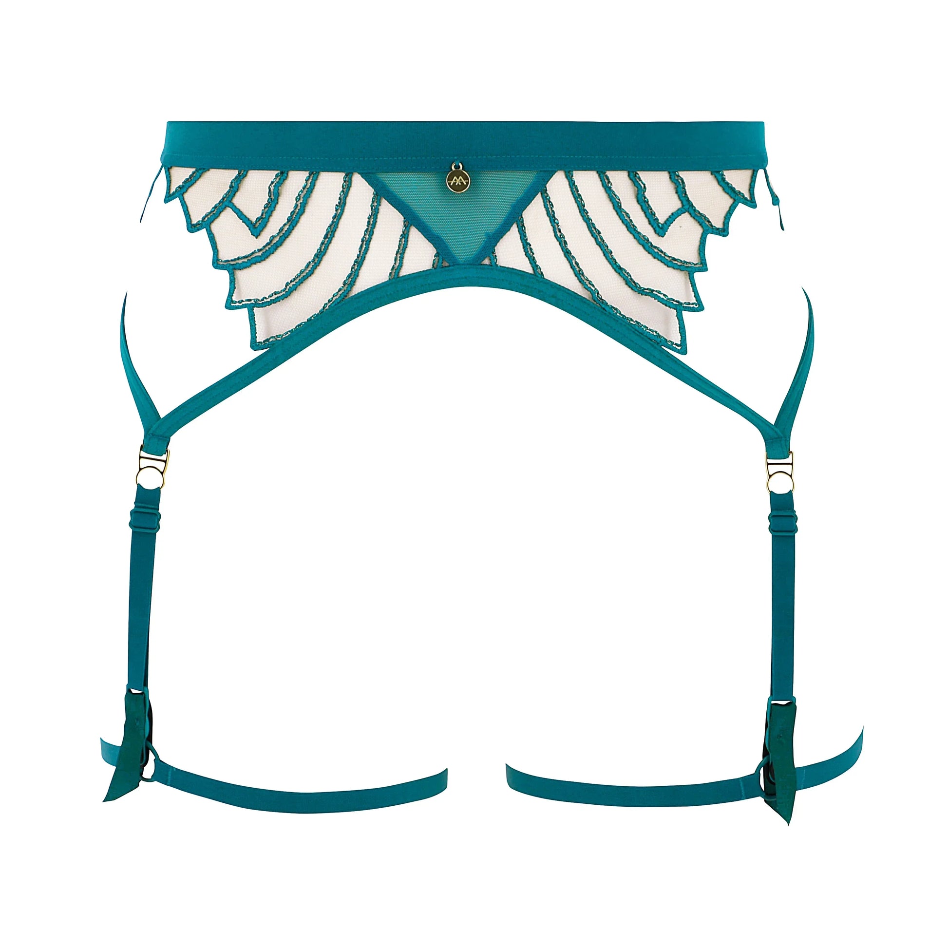 Sheer Mesh Garter Belt Atelier Amour Cosmic Dream Lagoon - STREET STYLE