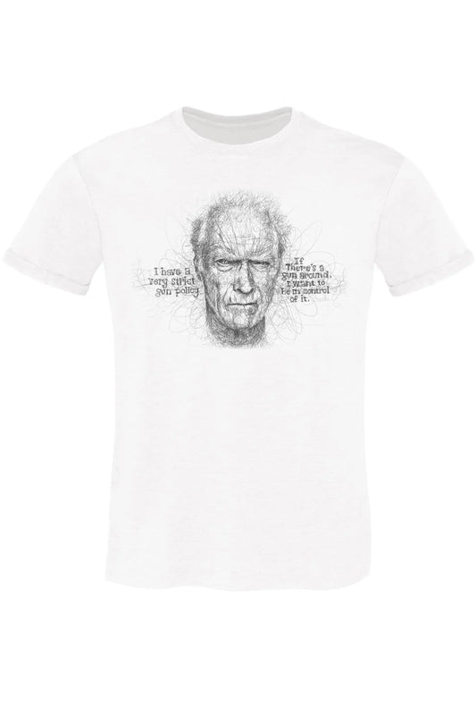 T-shirt Clint Eastwood Stilizzata - Urban Slub Uomo - STREET STYLE