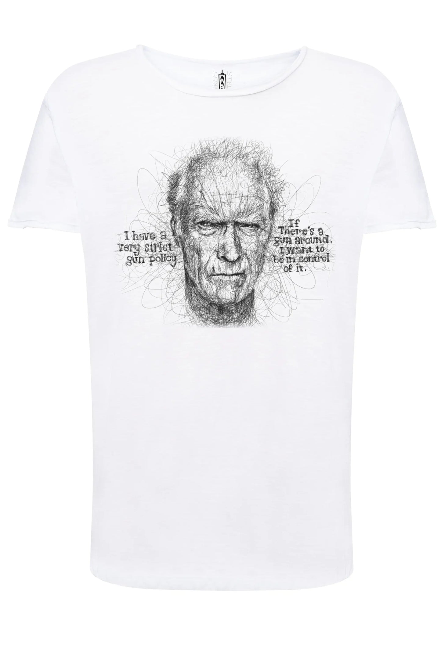 Clint Eastwood Stilizzato Soggetto attore Cinema 18-26 T-shirt Urban Slub Men Uomo 100% Cotone Fiammato JK - STREET STYLE