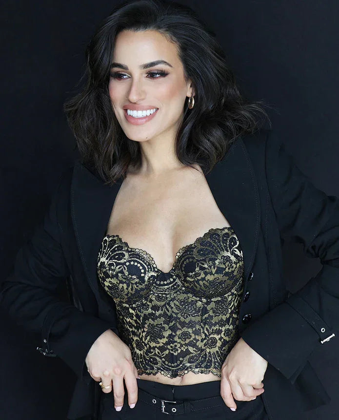 Lace Strapless Bustier Dominique Estrada Black - STREET STYLE