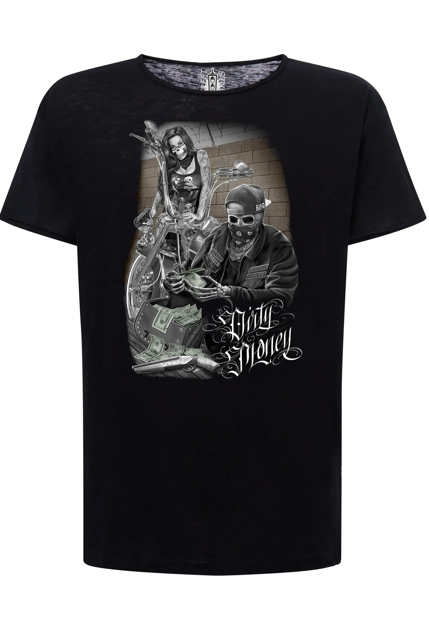 Dirty Money Tattoo Skull | T-shirt Uomo Cotone - STREET STYLE