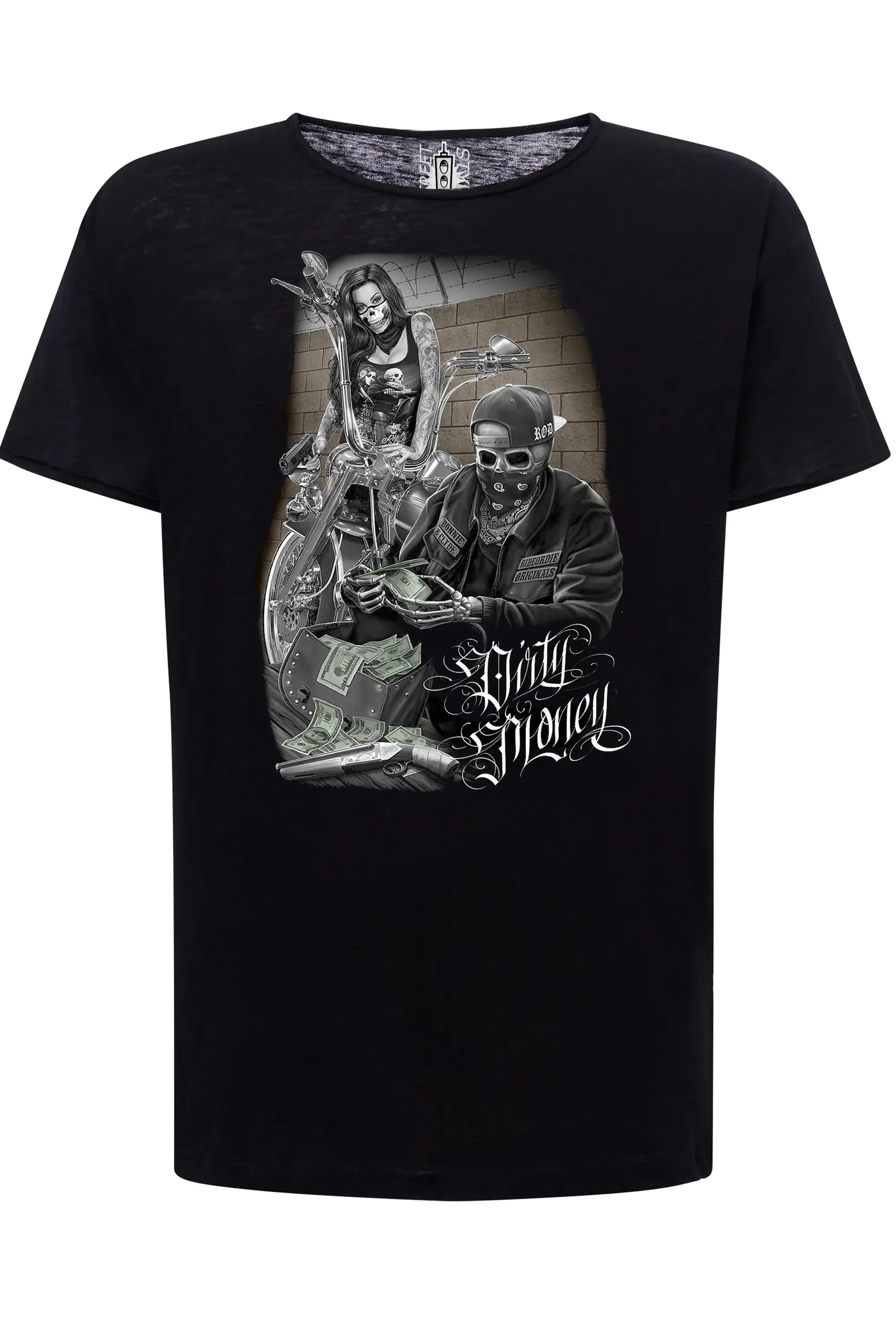 Dirty Money Tattoo Skull | T-shirt Uomo Cotone - STREET STYLE