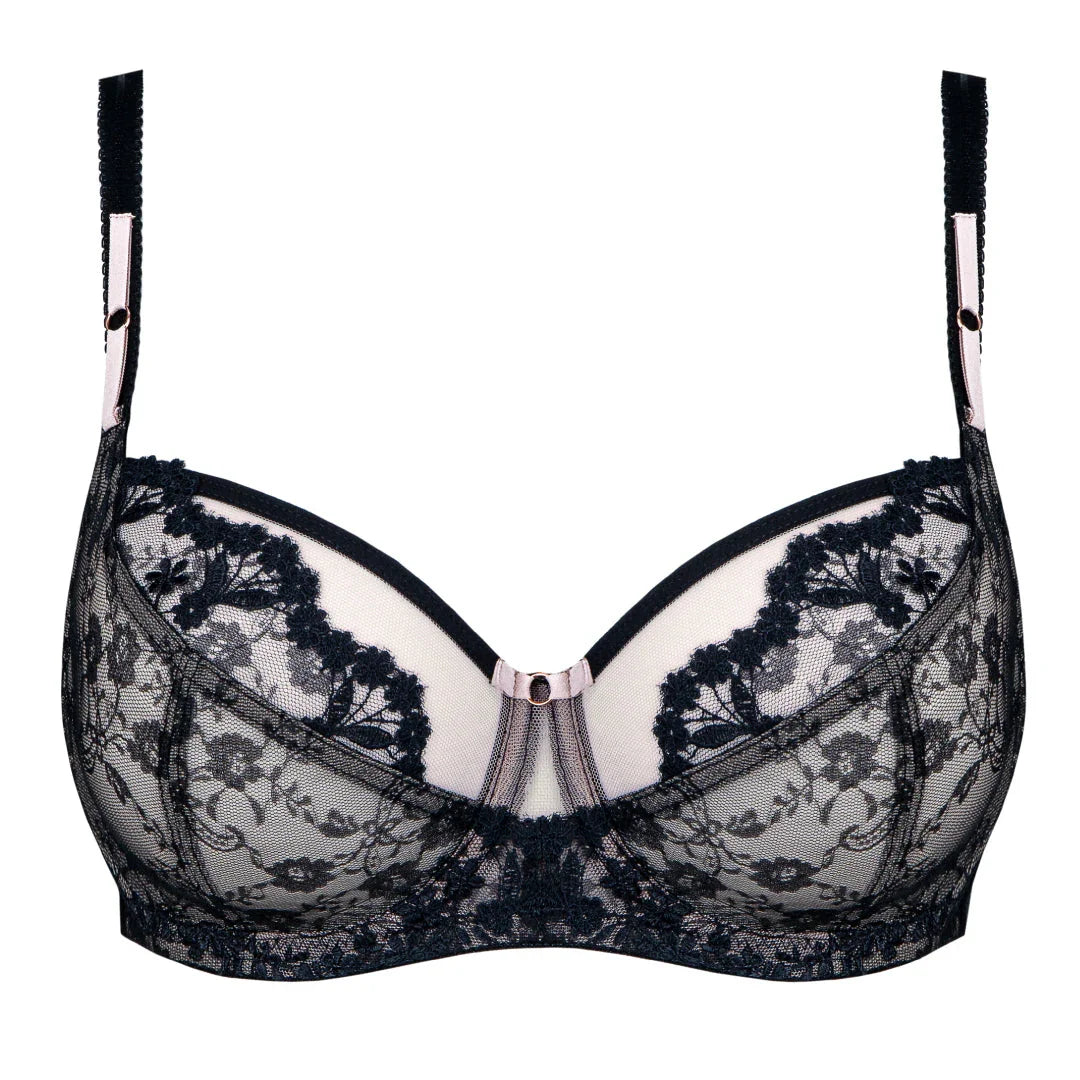 Sheer Lace Full Figure Bra Eir Black - STREET STYLE