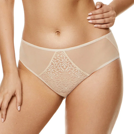 Semi Sheer Lace Bikini Panty Gorteks Gabi Beige - STREET STYLE