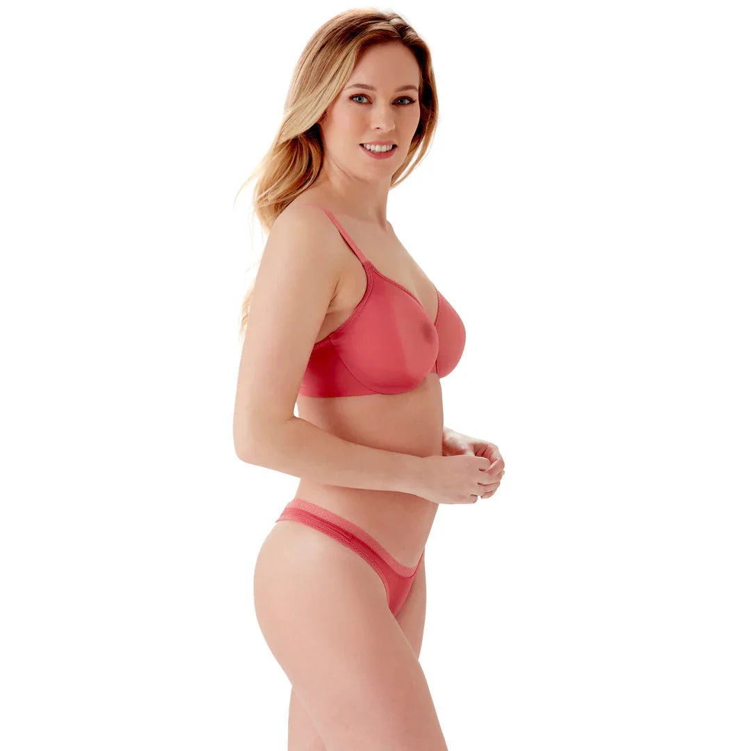 Gossard Glossies Raspberry Sorbet Sheer See Through Thong Panty - STREET STYLE