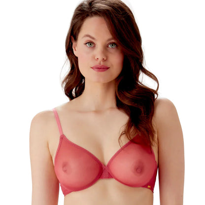 Gossard Glossies Raspberry Sorbet Sheer Molded Bra - STREET STYLE