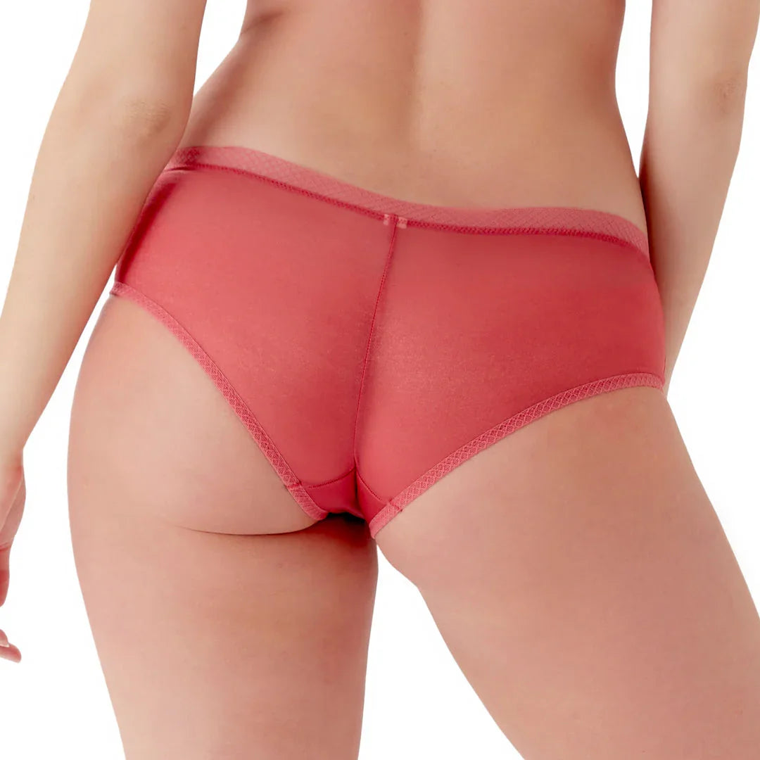Gossard Glossies Raspberry Sorbet Sheer See Through Shorts Panty - STREET STYLE