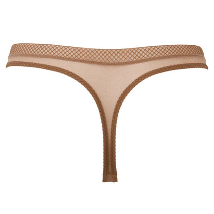 Gossard Glossies Sheer Thong Panty Bronze - STREET STYLE