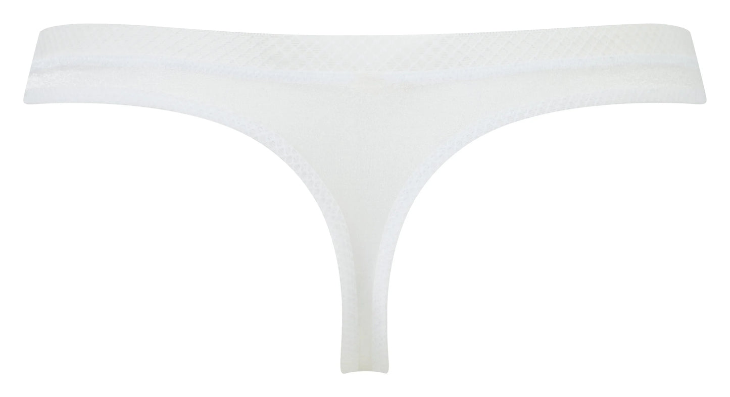 Sheer See Through Thong Panty Gossard Glossies White - STREET STYLE