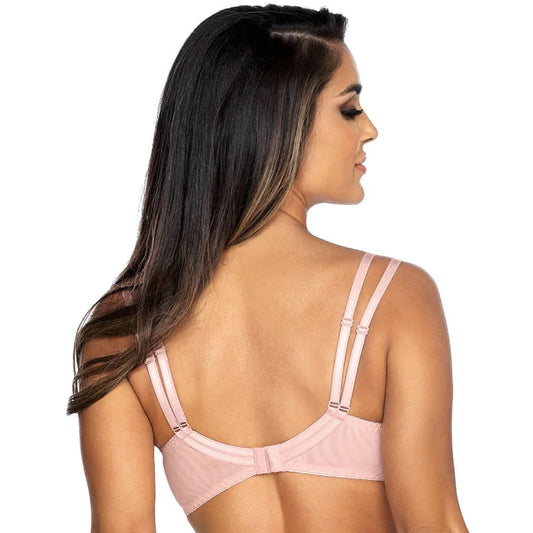Axami Copper Rose Sheer Mesh Balconette Bra - STREET STYLE