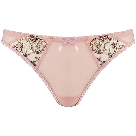 Axami Copper Rose Sheer Mesh Thong Panty - STREET STYLE