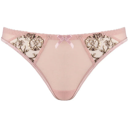 Axami Copper Rose Sheer Mesh Thong Panty - STREET STYLE