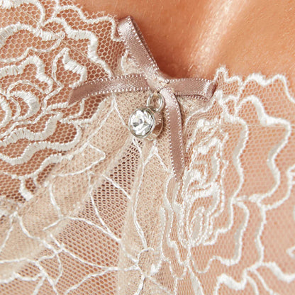 Sheer Mesh Balconette Bra Pamela Cappucino - STREET STYLE