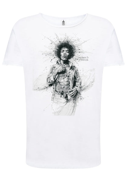 Jimmy Hendrix The Legend Stilizzato Soggetto Cantante 18-54 T-shirt Urban Slub Men Uomo 100% Cotone Fiammato JK - STREET STYLE