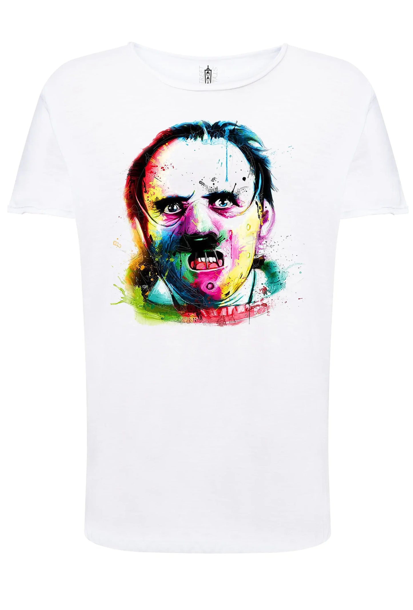 Hannibal Lecter Color Artistico Stilizzato 18-20-72-2 T-shirt Urban Slub Men Uomo 100% Cotone Fiammato JK - STREET STYLE