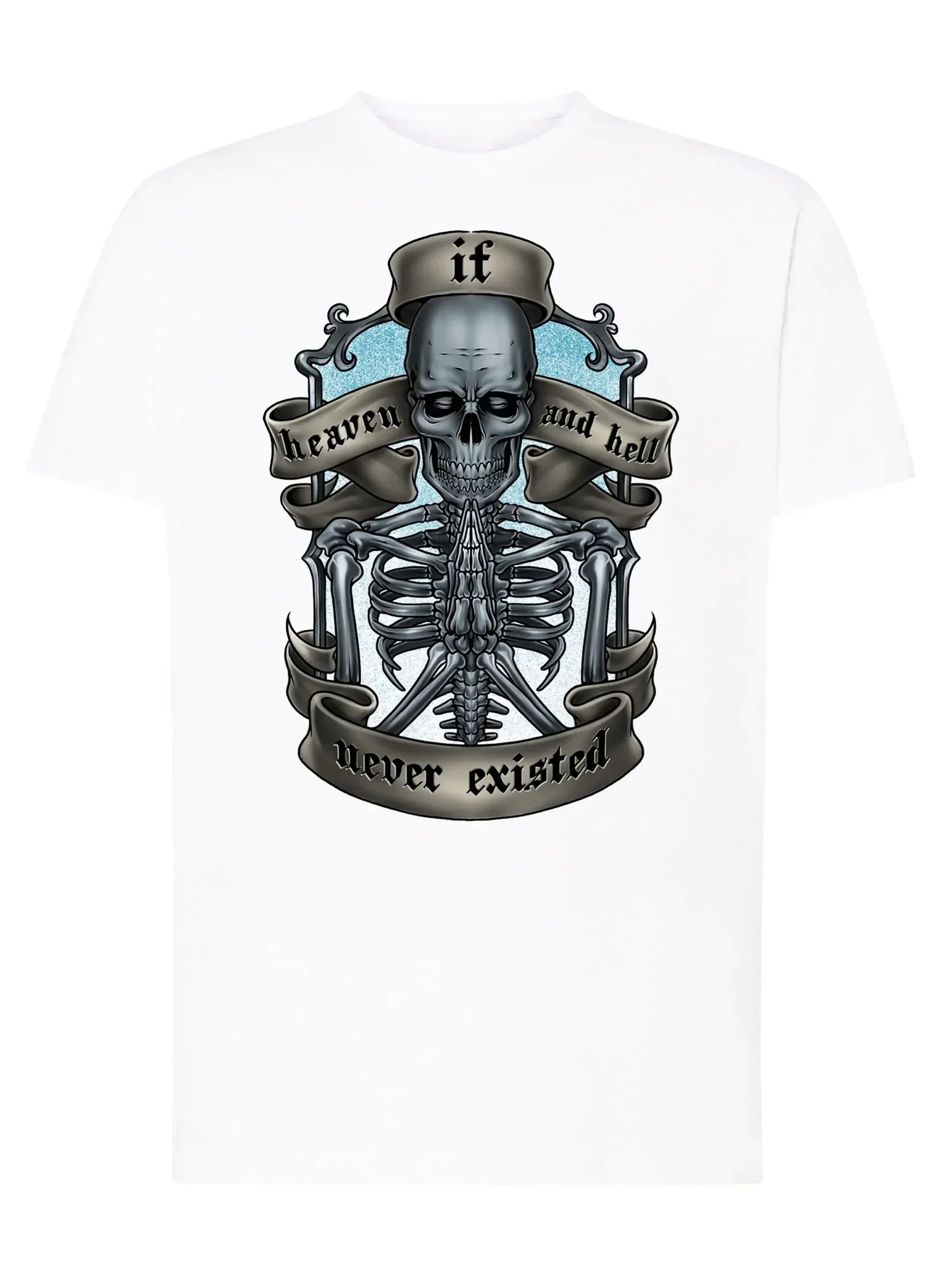If Heaven and Hell Never Existed Tattoo 9042 T-shirt Urban Men Uomo 100% Cotone Pettinato JK - STREET STYLE