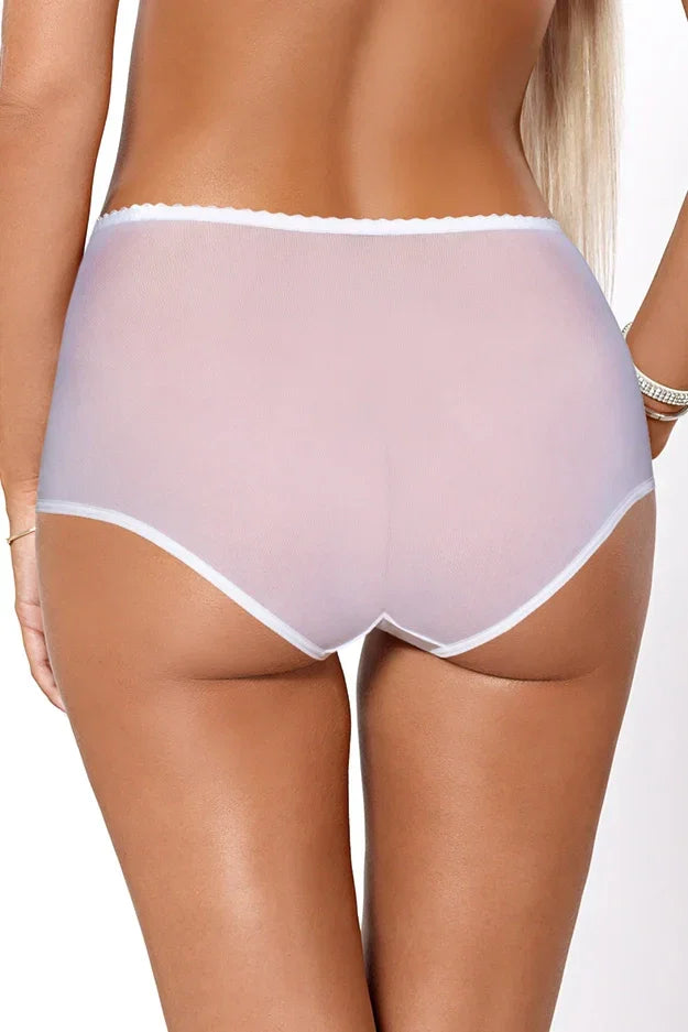 PariPari Jenny Sheer Embroidered High-Waist Panty White - STREET STYLE