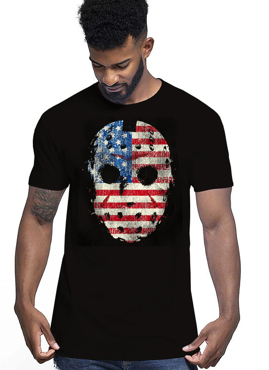 Jason Mask Black America Tattoo 10051 T-shirt Urban Men Uomo 100% Cotone Pettinato JK - STREET STYLE