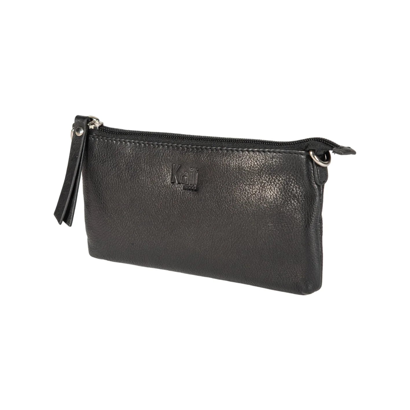 K0013AB | Women's shoulder bag in genuine full-grain leather, with light grain. Removable shoulder strap. Polished Nickel Accessories. Black colour. Dimensions: 20 x 10.5 x 2 cm. Packaging: TNT bag - STREET STYLE