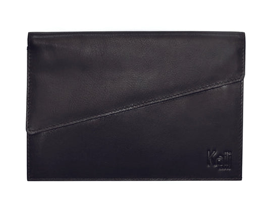 K0018AB | Car and motorbike document holder in genuine full grain leather with light grain. Black colour. Snap button closure. Dimensions: 19 x 13 x 1 cm. Packaging: TNT bag - STREET STYLE