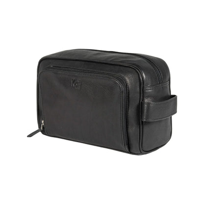 K0025AB | Beauty Case con maniglia laterale in Vera Pelle pieno fiore con leggera grana – Colore Nero. Chiusura con lampo, Dimensioni: cm 25 x 16 x 12. Confezione: Sacchetto Tnt - STREET STYLE