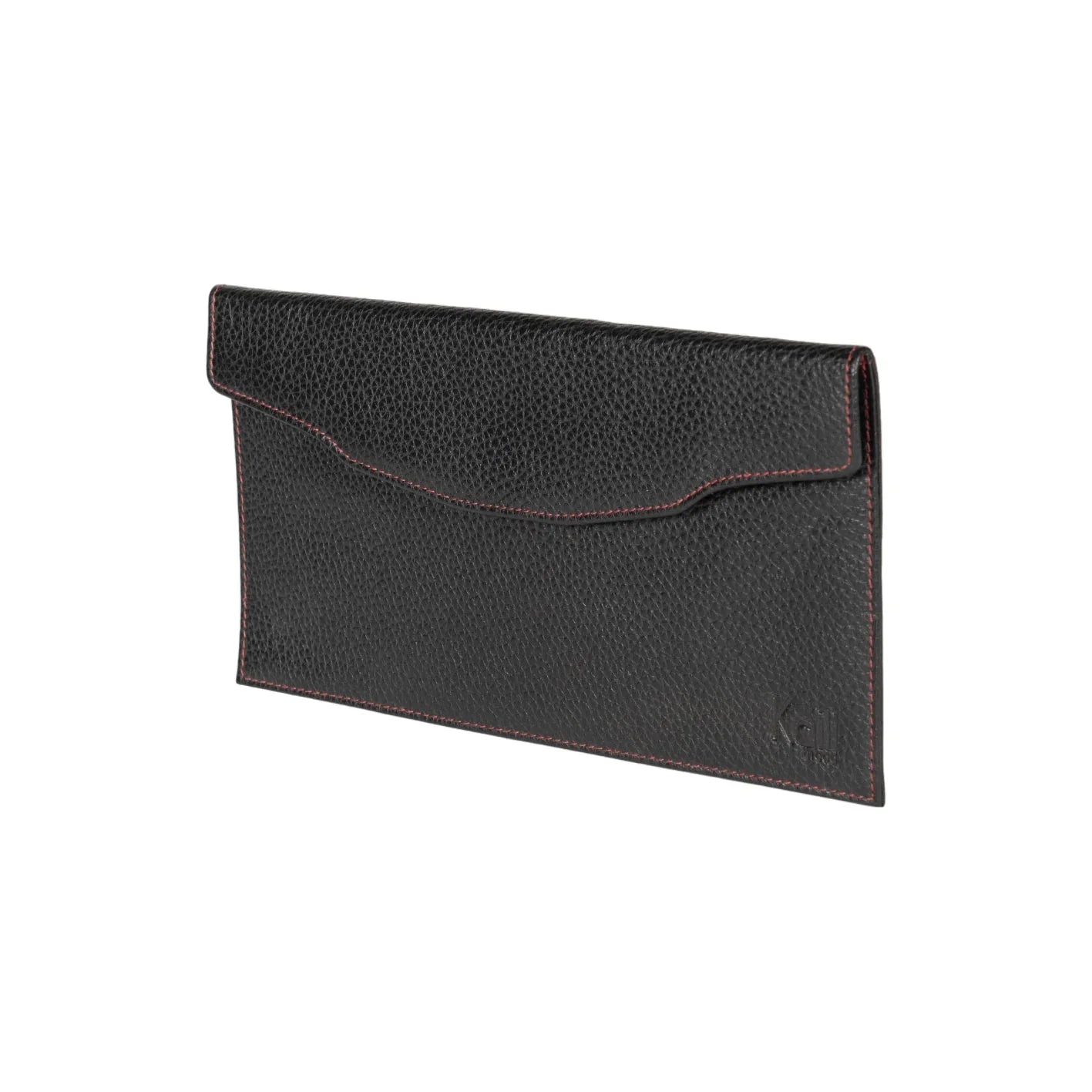 K0034AB | Flat envelope in genuine full grain leather, dollar grain - Black colour. Closure flap with automatic button. Dimensions: 22.5 x 12.5 x 0.5 cm - Packaging: TNT bag - STREET STYLE