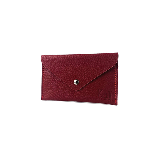K0040VB | Bustina con pattina Made in Italy in Vera Pelle pieno fiore, grana dollaro - Colore Rosso - Dimensioni: cm 13 x 8 x 0,5 - Confezione: Gift Box rigido fondo/coperchio - STREET STYLE