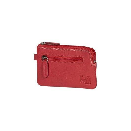 K10218VB | Keyring/Coin Purse in Genuine Leather Col.Red. Zipper Accessories Polished nickel. Dimensions: 12 x 7 x 0.5 cm. Packaging: Rigid bottom/lid gift box - STREET STYLE