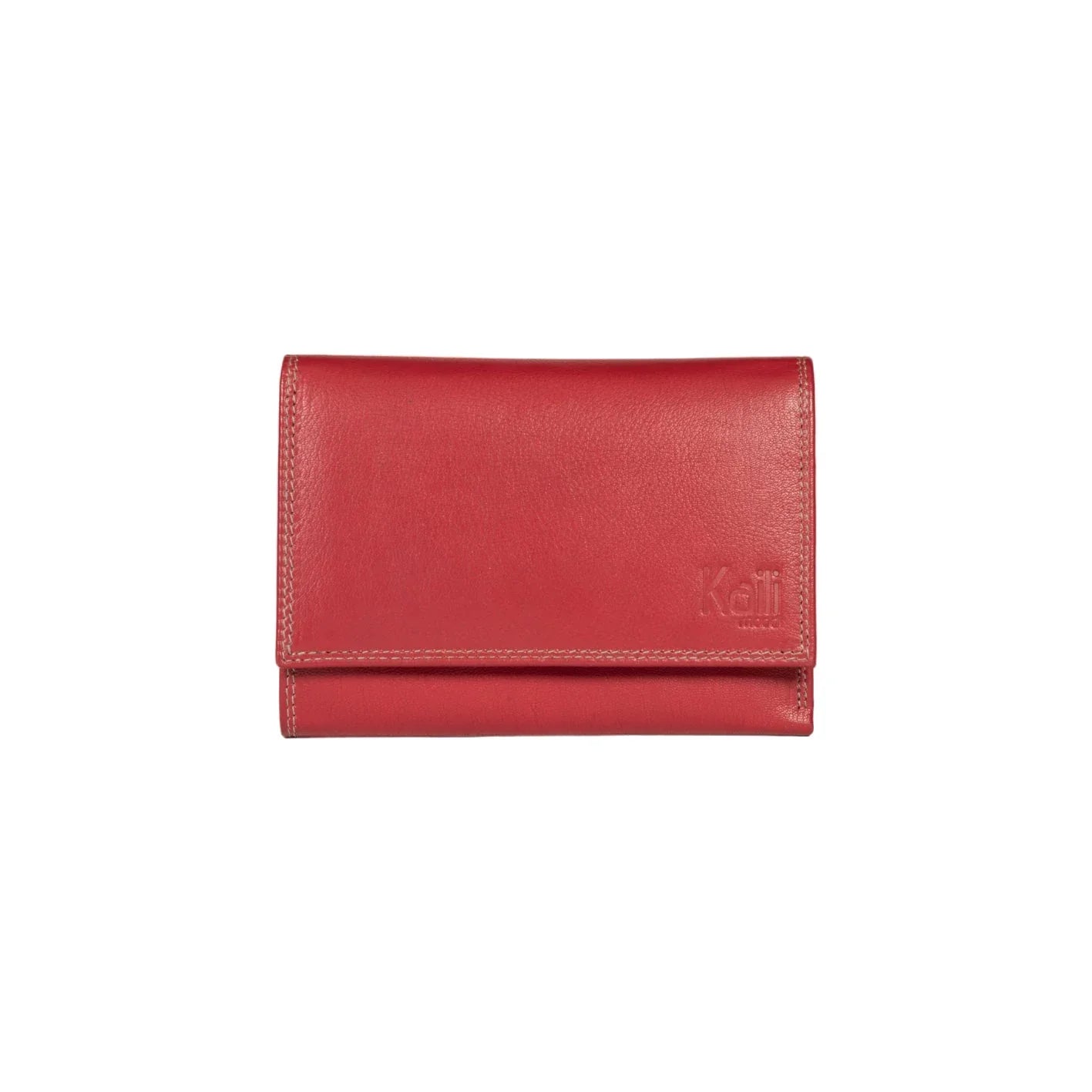 K10233VB | Women's wallet in genuine full-grain leather, with light grain. Red. Dimensions when closed: 14 x 10.5 x 2.5 cm. Packaging: Rigid bottom/lid gift box - STREET STYLE