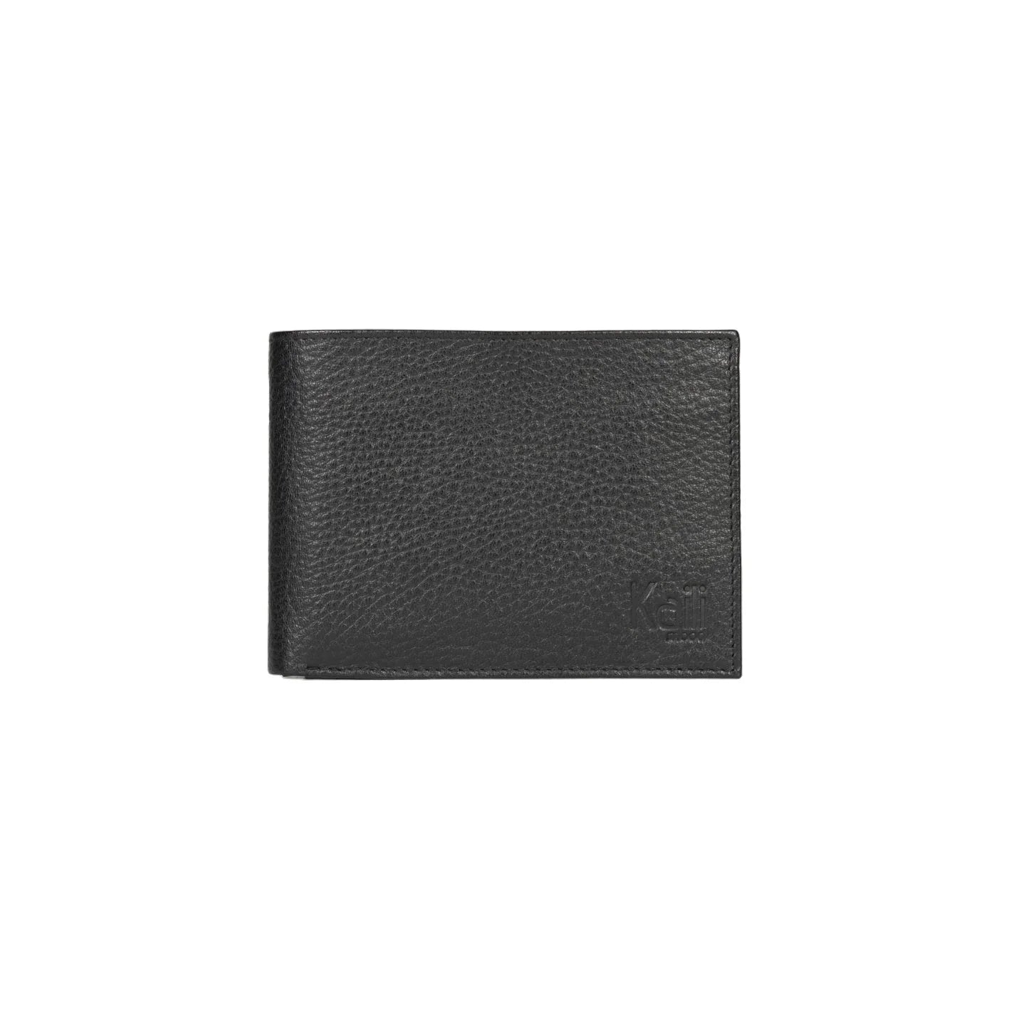 K10304AB | Men's wallet in genuine full grain leather, dollar grain. Black colour. Coin pocket. Dimensions when closed: 12.5 x 9.3 x 1 cm. Packaging: Rigid bottom/lid gift box - STREET STYLE