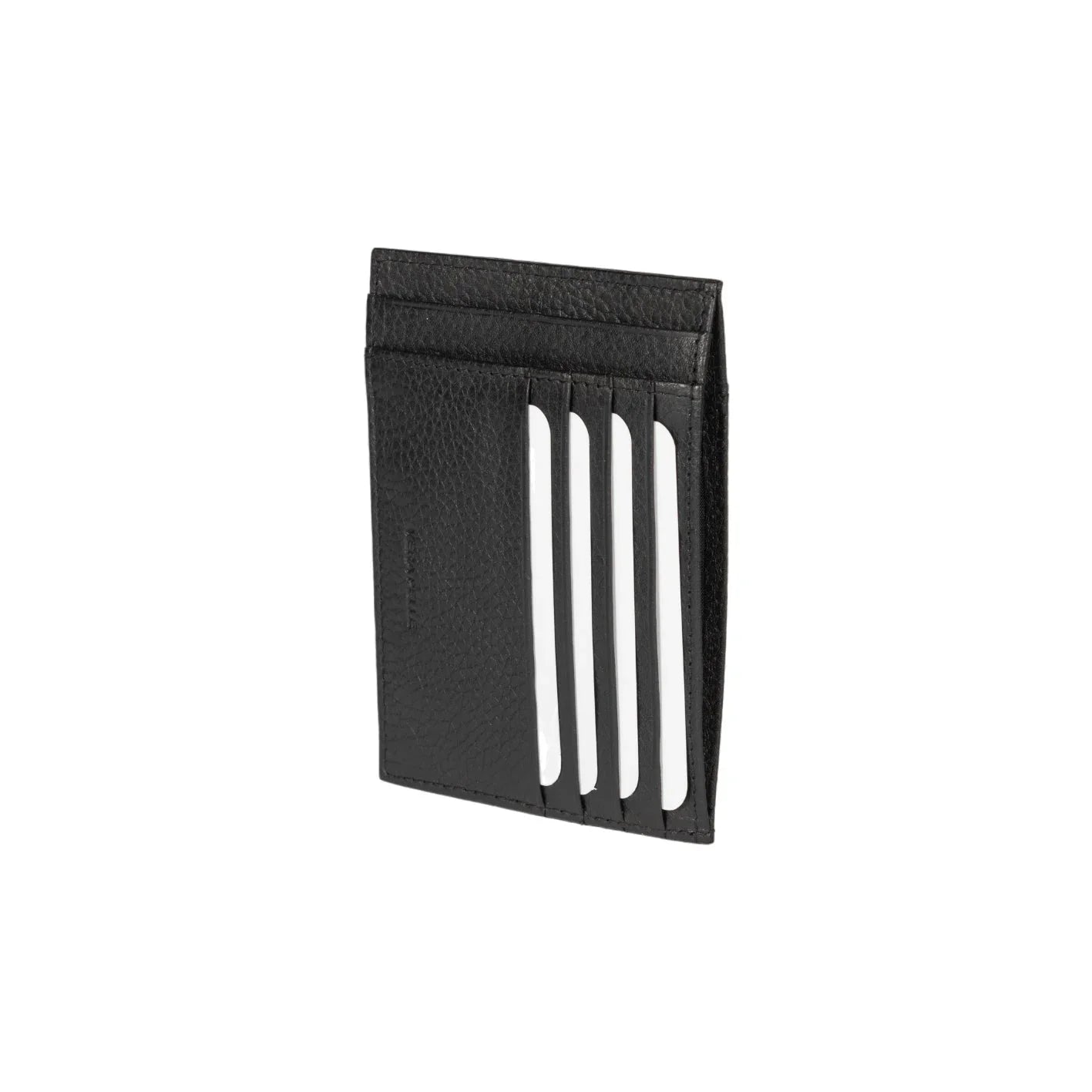 K10307AB | Document/Card Holder RFID Protection in Genuine Full Grain Leather, dollar grain. Black colour. Dimensions: 12 x 9 x 0.5 cm. Packaging: Rigid bottom/lid gift box - STREET STYLE