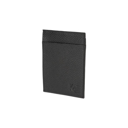 K10307AB | Document/Card Holder RFID Protection in Genuine Full Grain Leather, dollar grain. Black colour. Dimensions: 12 x 9 x 0.5 cm. Packaging: Rigid bottom/lid gift box - STREET STYLE