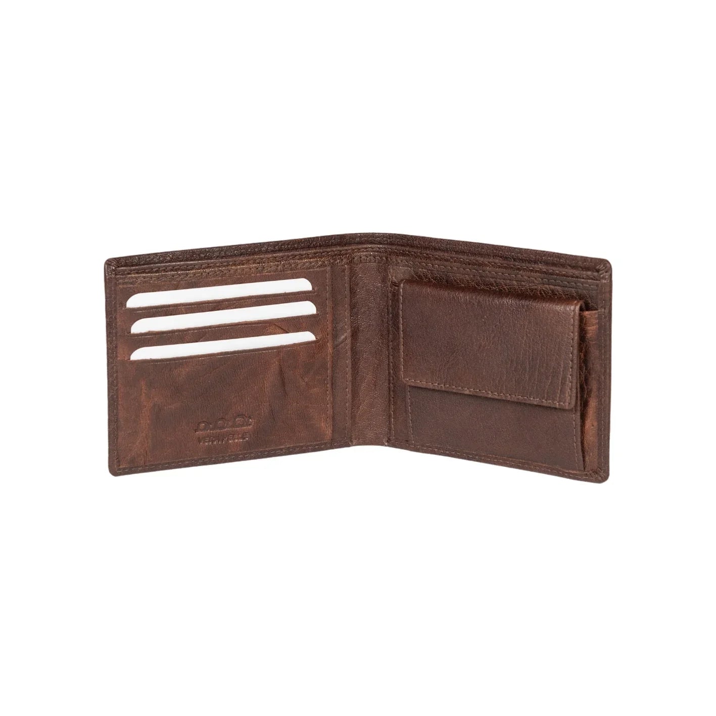 K10603BB | Men's wallet in genuine full grain leather, Volanata. Color dark brown. Pocket for coins. Dimensions when closed: 12.5 x 9.3 x 1 cm. Packaging: Rigid bottom/lid gift box - STREET STYLE