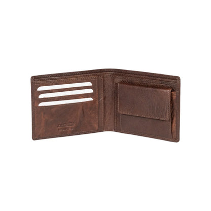 K10603BB | Men's wallet in genuine full grain leather, Volanata. Color dark brown. Pocket for coins. Dimensions when closed: 12.5 x 9.3 x 1 cm. Packaging: Rigid bottom/lid gift box - STREET STYLE