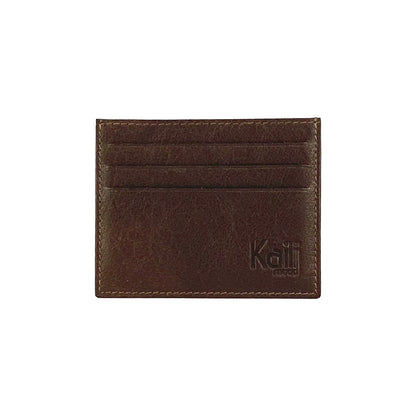 K10616BB | Credit Card Holder in genuine full grain leather, milled. Color dark brown. Large central pocket. Dimensions: 9.8 x 8 x 0.5 cm. Packaging: Rigid bottom/lid gift box - STREET STYLE