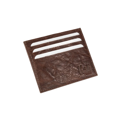 K10616BB | Credit Card Holder in genuine full grain leather, milled. Color dark brown. Large central pocket. Dimensions: 9.8 x 8 x 0.5 cm. Packaging: Rigid bottom/lid gift box - STREET STYLE