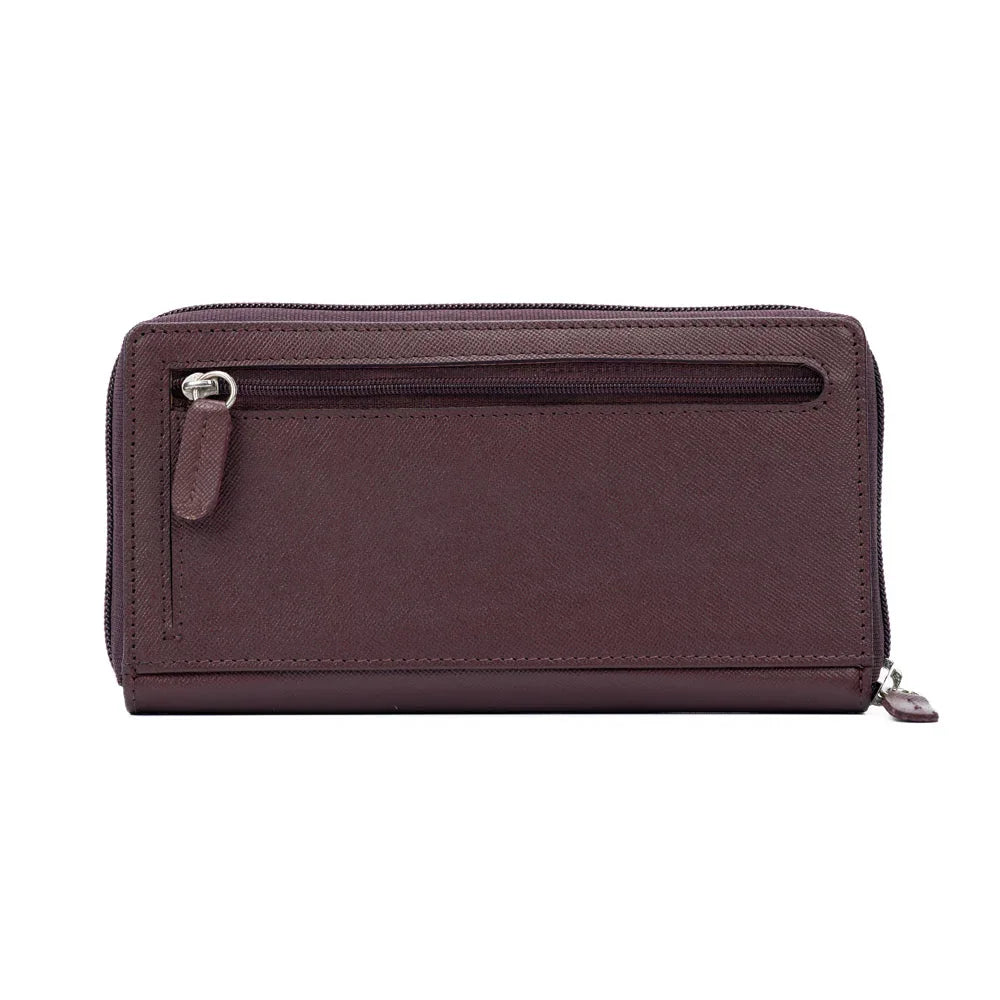 K10838XB | Portafogli Donna in Saffiano Vera Pelle. Colore Bordeaux. 6 slot per carte di credito. Dimensioni da chiuso: cm 18,5 x 10 x 2,5. Confezione: Gift Box rigido fondo/coperchio - STREET STYLE