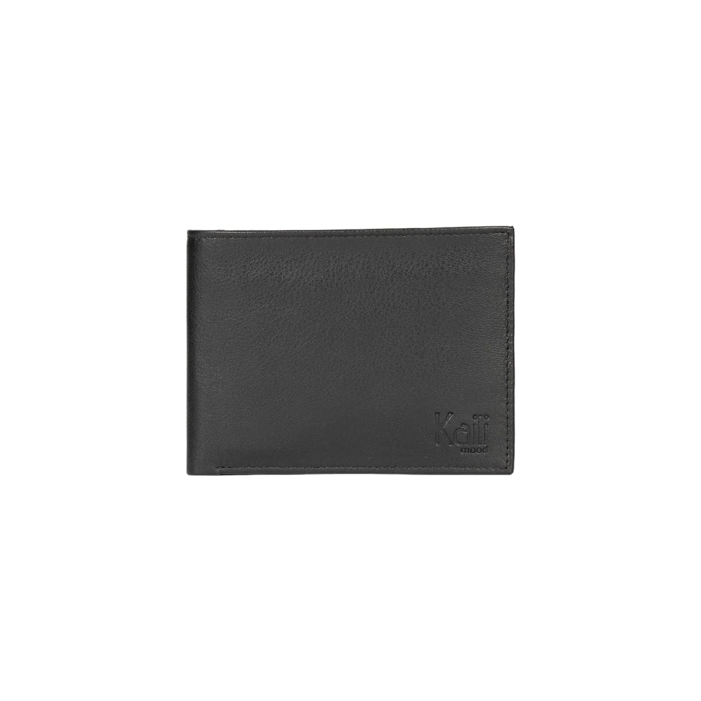 K11403AB | Men's wallet in genuine full grain leather, with light grain. Black colour. Coin pocket. Dimensions when closed: 12.5 x 9.3 x 1 cm. Packaging: Rigid bottom/lid gift box - STREET STYLE