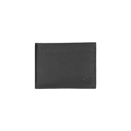 K11403AB | Men's wallet in genuine full grain leather, with light grain. Black colour. Coin pocket. Dimensions when closed: 12.5 x 9.3 x 1 cm. Packaging: Rigid bottom/lid gift box - STREET STYLE